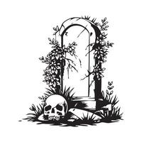 Tombstone illustration Design. isolated on white background vector