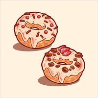 sweet donuts food design vector