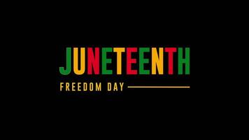 juneteenth onafhankelijkheid dag geanimeerd tekst. vrijheid of emancipatie dag. video