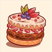 sweet cake food design vector