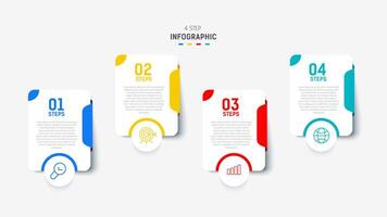 Four Step Infographic element design template for presentation. process diagram and presentations step, workflow layout, banner, flow chart, info graphic illustration. vector