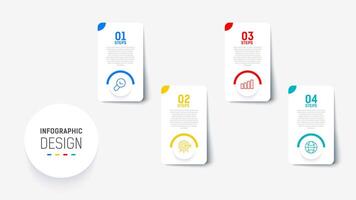 Four Step Infographic element design template for presentation. process diagram and presentations step, workflow layout, banner, flow chart, info graphic illustration. vector