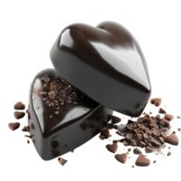 Generated AI Heart-shaped chocolate dessert food isolated on transparent background png