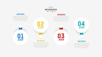 Four Step Infographic element design template for presentation. process diagram and presentations step, workflow layout, banner, flow chart, info graphic illustration. vector