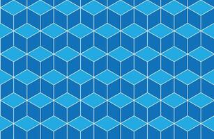 Seamless geometric pattern with 3d blue cube. Illustration vector