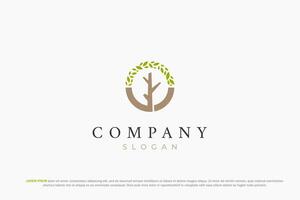 tree leaf circle modern logo vector