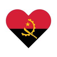 National Flag of Angola. Angola Flag. Angola Heart flag. vector