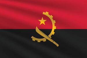 National Flag of Angola. Angola Flag. Waving Angola flag. vector