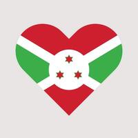 National Flag of Burundi. Burundi Flag. Burundi Heart flag. vector