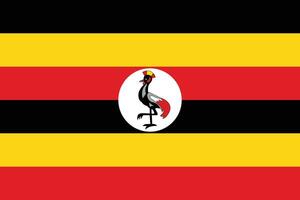 nacional bandera de Uganda. Uganda bandera. vector