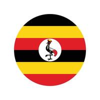 National Flag of Uganda. Uganda Flag. Uganda Round flag. vector