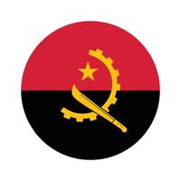 nacional bandera de angola angola bandera. angola redondo bandera. vector