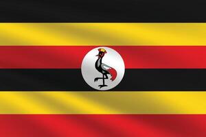 National Flag of Uganda. Uganda Flag. Waving Uganda flag. vector