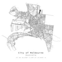 Melbourne, Australia, urbano detalle calles carreteras mapa, elemento modelo imagen vector