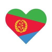 National Flag of Eritrea. Eritrea Flag. Eritrea Heart flag. vector