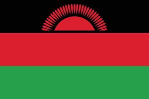 National Flag of Malawi. Malawi Flag. vector