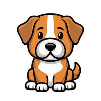 cute dog cartoon illustration vector