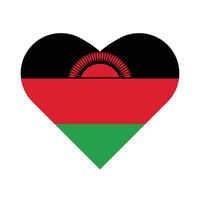 National Flag of Malawi. Malawi Flag. Malawi Heart flag. vector