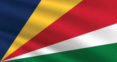 National Flag of Seychelles. Seychelles Flag. Waving Seychelles flag. vector