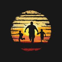 A man with her child father's day t-shirt design vector