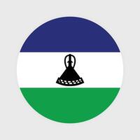 National Flag of Lesotho. Lesotho Flag. Lesotho Round flag. vector