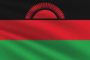 National Flag of Malawi. Malawi Flag. Waving Malawi flag. vector