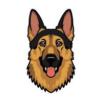a cartoon art of a jerman shepherd dog face vector