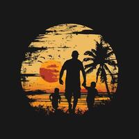 un hombre con su niño del padre día camiseta diseño vector
