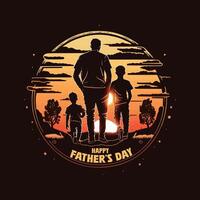A man with her child father's day t-shirt design vector