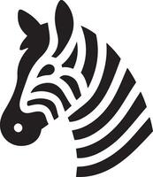 Zebra head silhouette illustration. vector