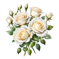 el natural belleza de blanco rosas en un transparente antecedentes png