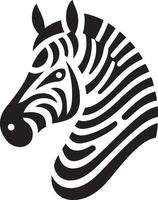Zebra face silhouette illustration. vector