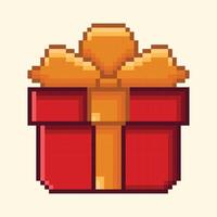 Christmas gift box pixel art illustration vector