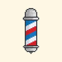 Barbershop pole pixel art illustration vector