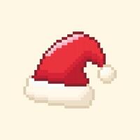 Santa hat pixel art illustration vector