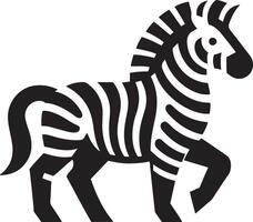 Walking Cartoon Zebra illustration. vector