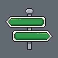 Signpost in pixel art illustration vector