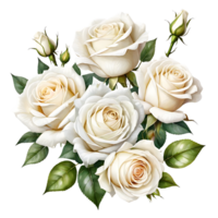 el natural belleza de blanco rosas en un transparente antecedentes png
