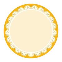 Simple Classic Yellow Circle Shape with Decorative Round Patterns Design vector