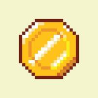 Coin in pixel art illustration style vector