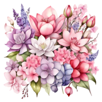 Beautiful and elegant flower bouquet on transparent background png