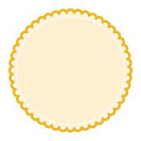 Subtle and Sophisticated Circular Blank Light Yellow Sticker Label Design Element vector