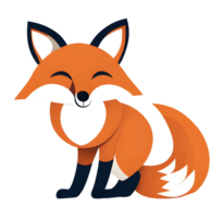 Watercolor cute fox cartoon animal wildlife illustration. Ai-Generated png