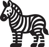 Cartoon Zebra silhouette illustration. vector