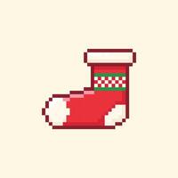 Chirstmas socks pixel art illustration vector