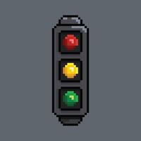 Traffic light pixel art illustration vector
