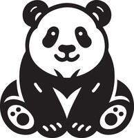 linda gigante panda dibujos animados ilustración. vector