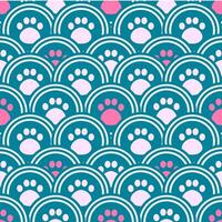 Seamless Pattern pink cat paw vector