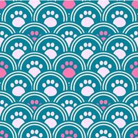 Seamless Pattern pink cat paw vector