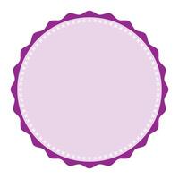 Classic Stitched Edge Round Light Purple Emblem Blank Sticker Label Plain Background vector